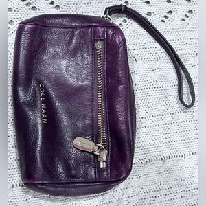 Cole Haan Plum Aubergine Leather Wristlet